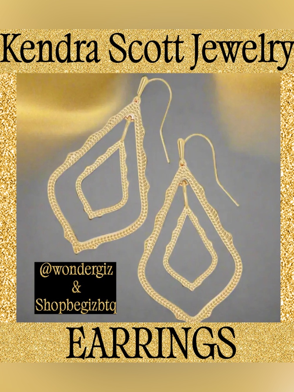 Kendra Scott Authentic Simon Gold Drop Earrings